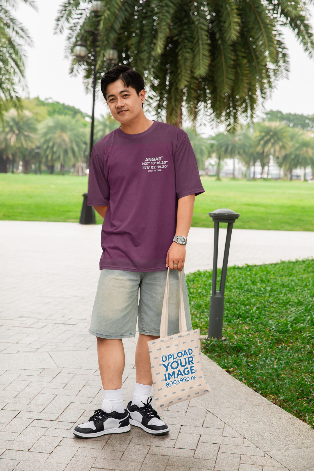 ANGAR Cotton Drop Shoulder ANGAR ZONE Half Sleeves Oversized Fit Printed T-Shirt for Men