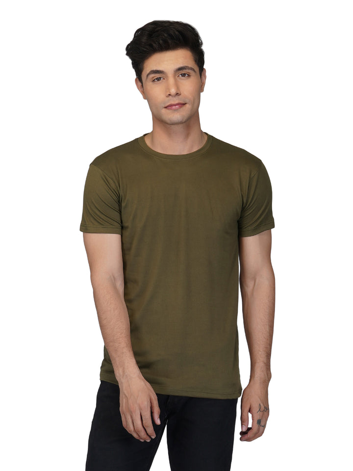 Men's Solid Plain Round Neck T-Shirt