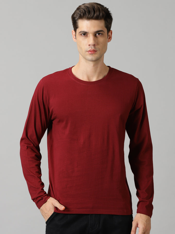 men's maroon crewneck full sleeve