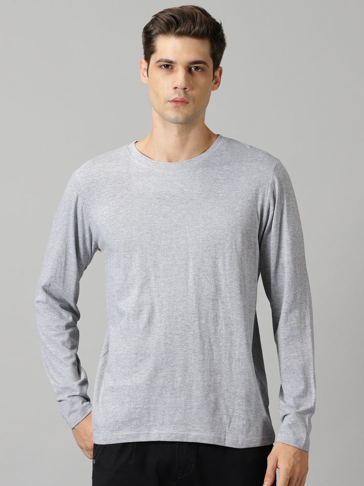 men's ash grey crewneck full sleeve