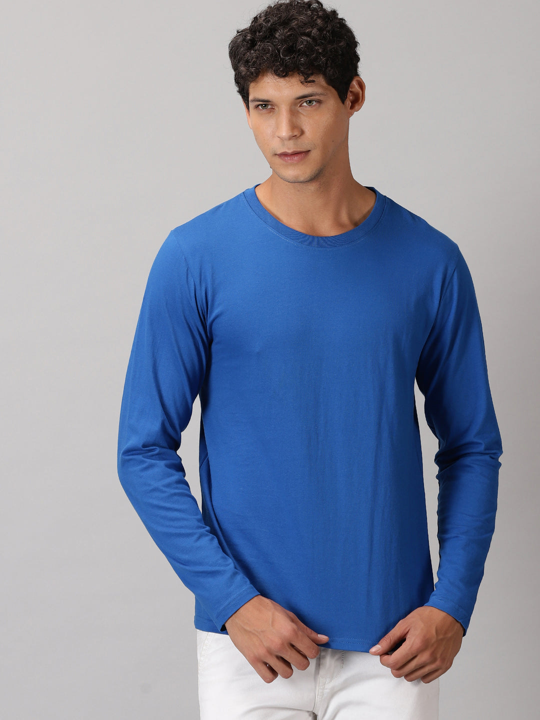 mens royal blue crewneck fullsleeve