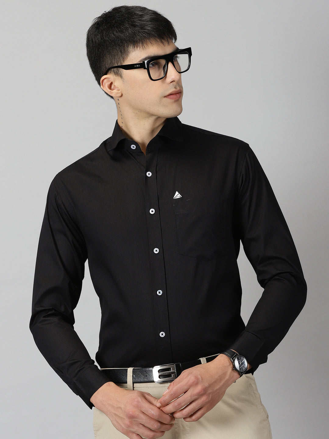 Men's Full Sleeves Shirt (Black)