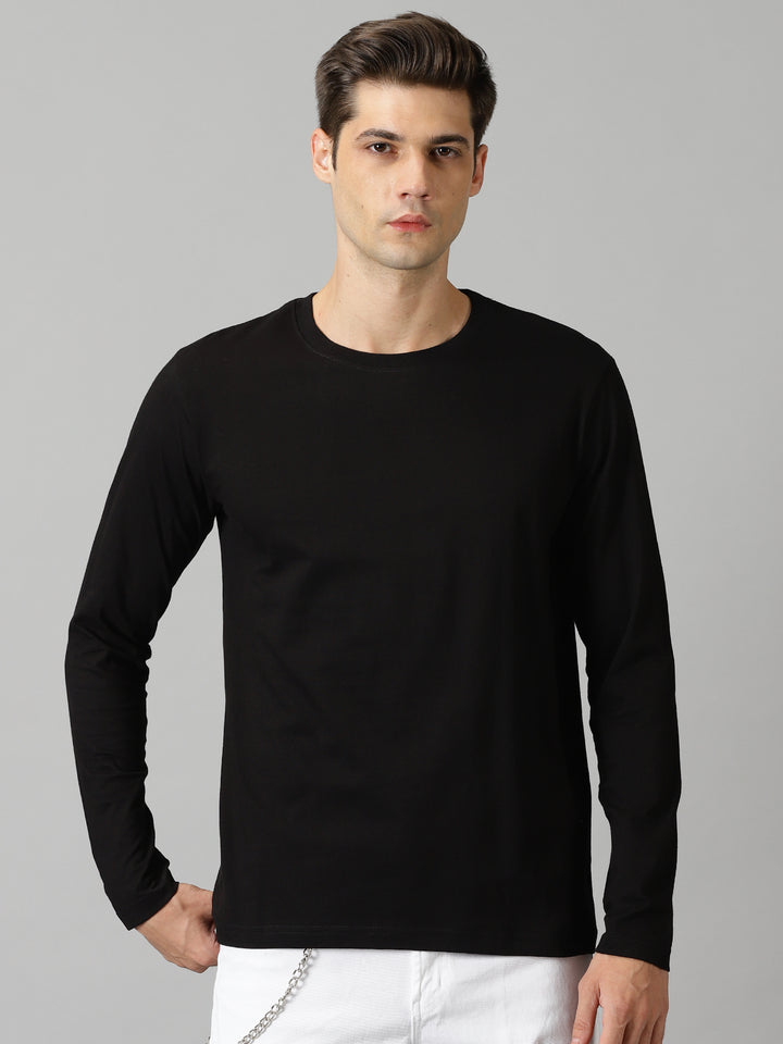 men's black crewneck full sleeve