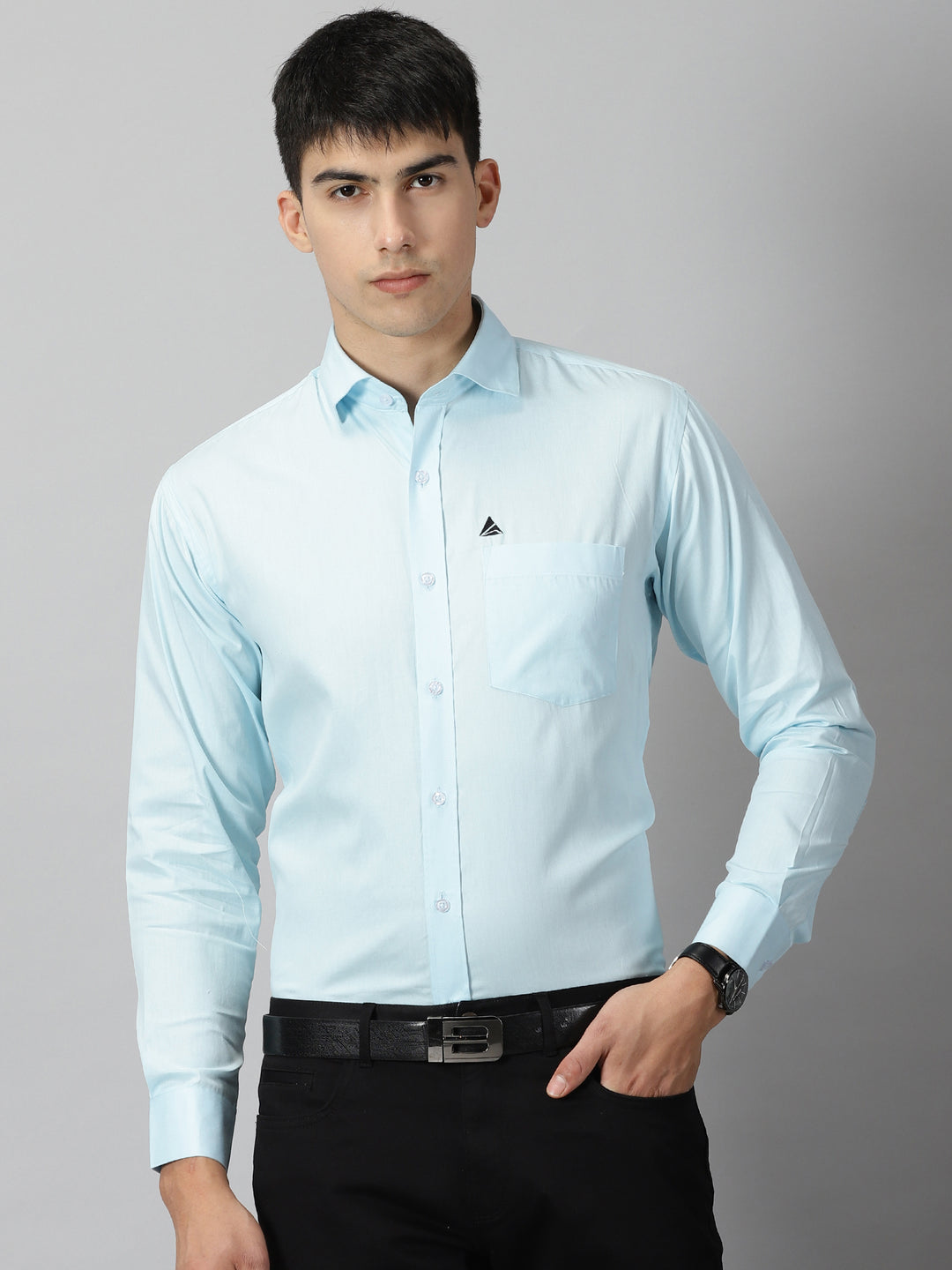 Men's Full Sleeves Shirt (Blue)