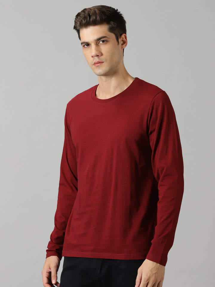 men's maroon crewneck full sleeve