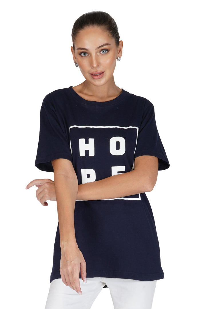 H O P E Round Neck Regular Fit T-Shirt