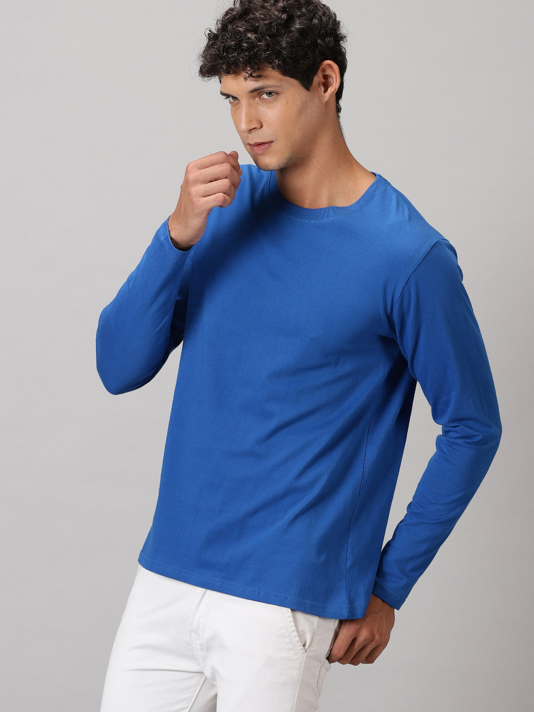 mens royal blue crewneck fullsleeve