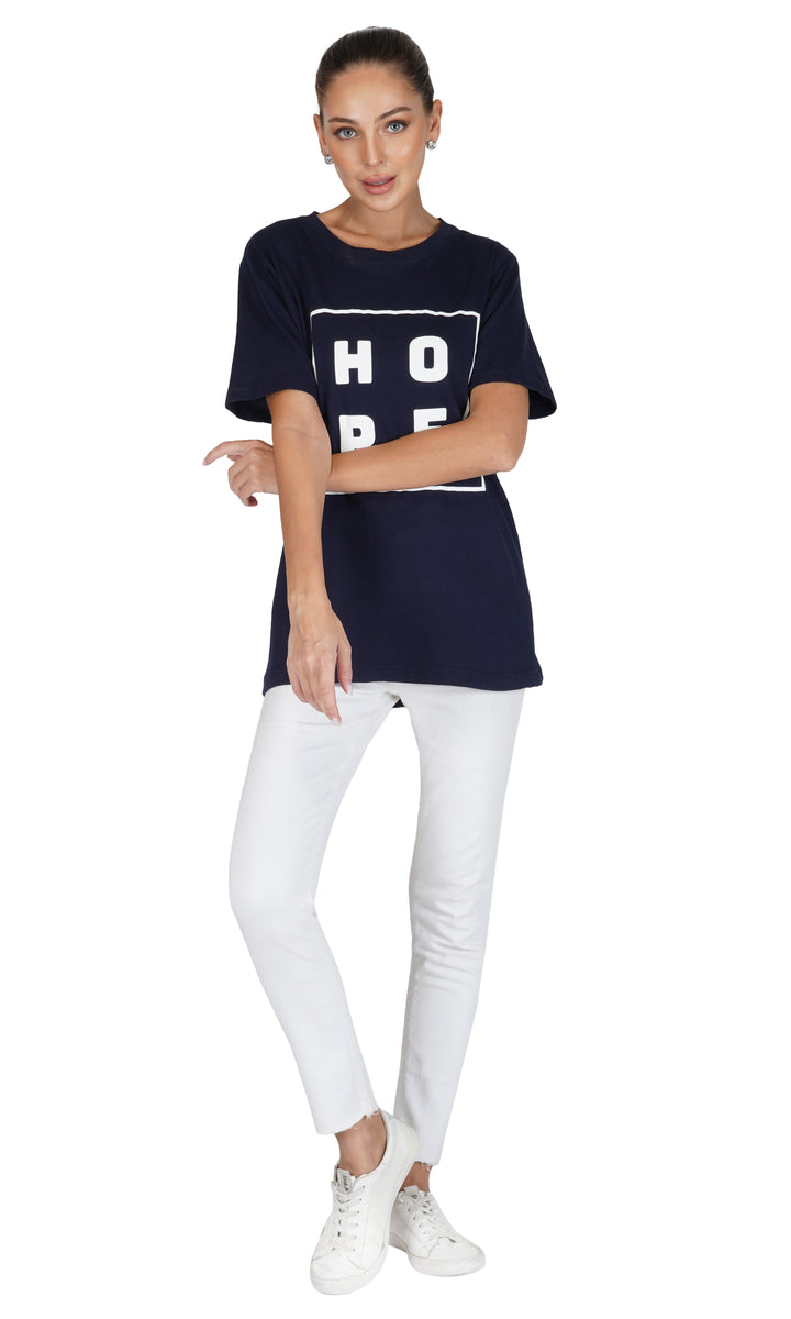 H O P E Round Neck Regular Fit T-Shirt