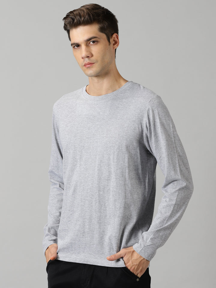 men's ash grey crewneck full sleeve