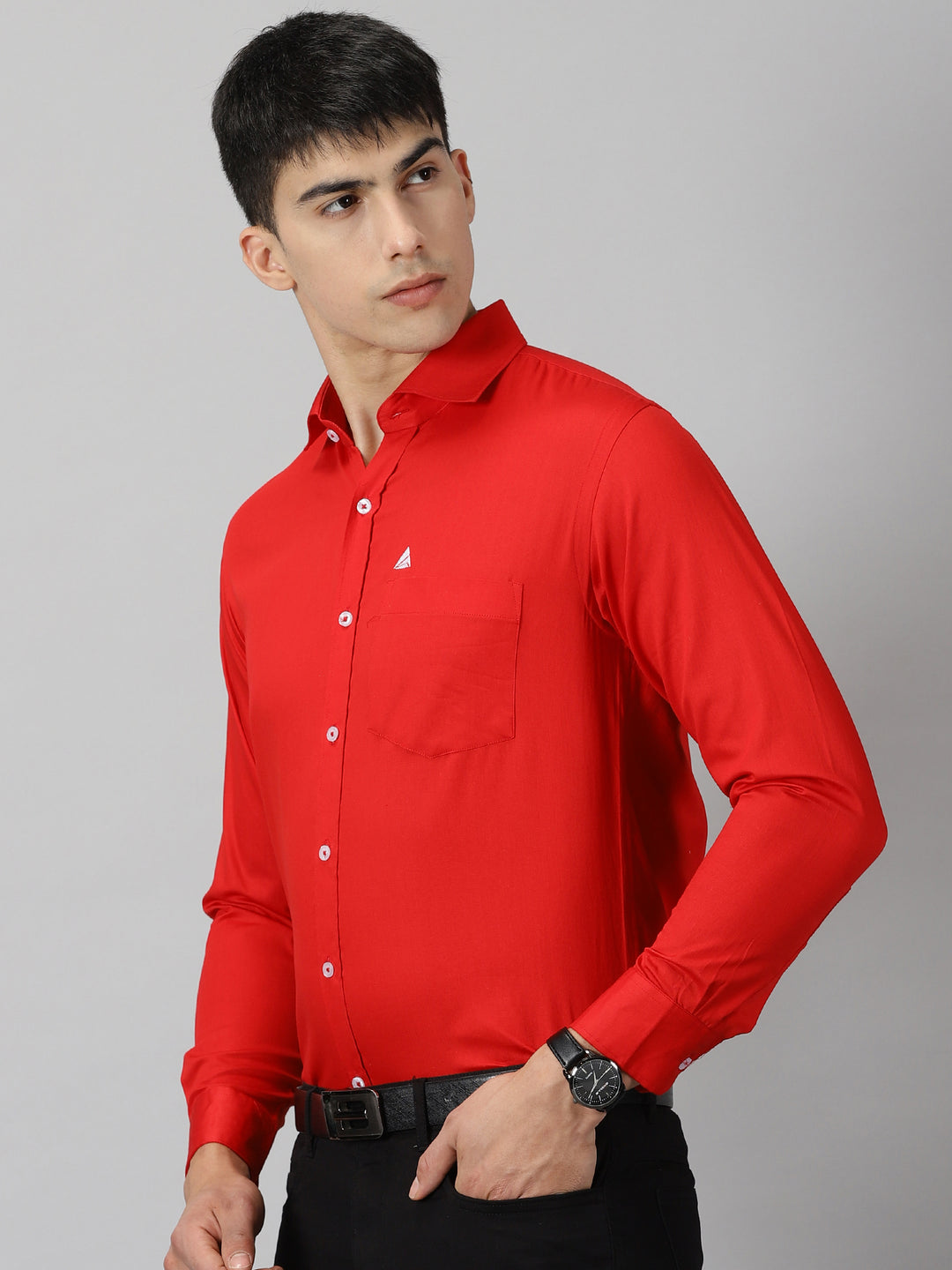 Men's Full Sleeves Shirt (Red)