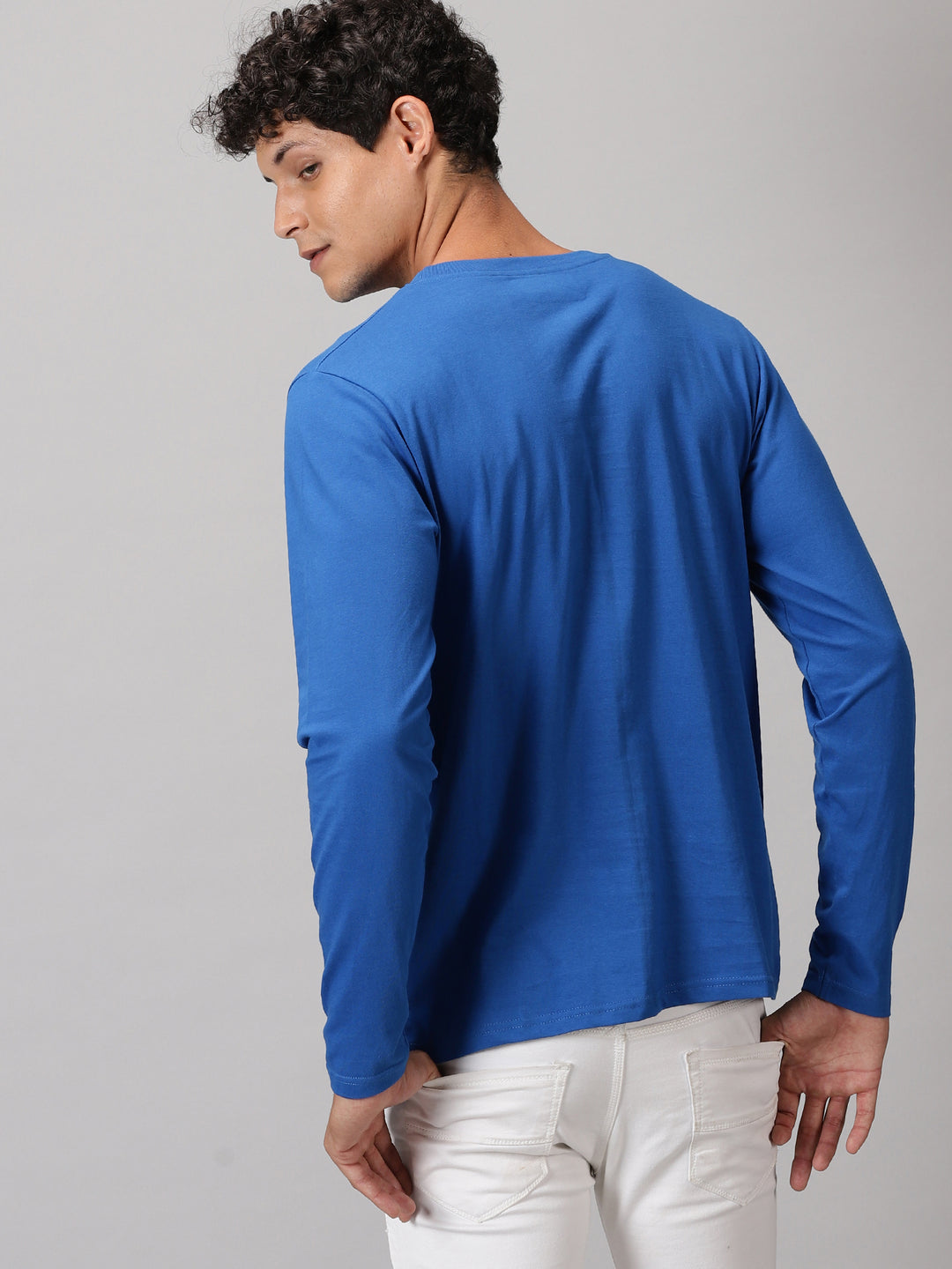 mens royal blue crewneck fullsleeve