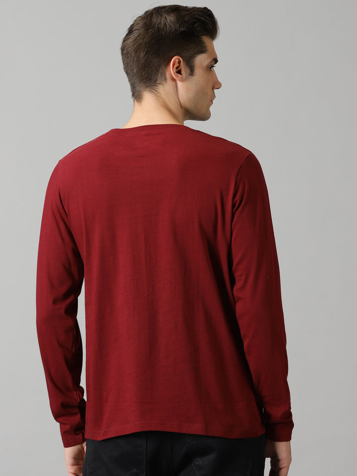 men's maroon crewneck full sleeve