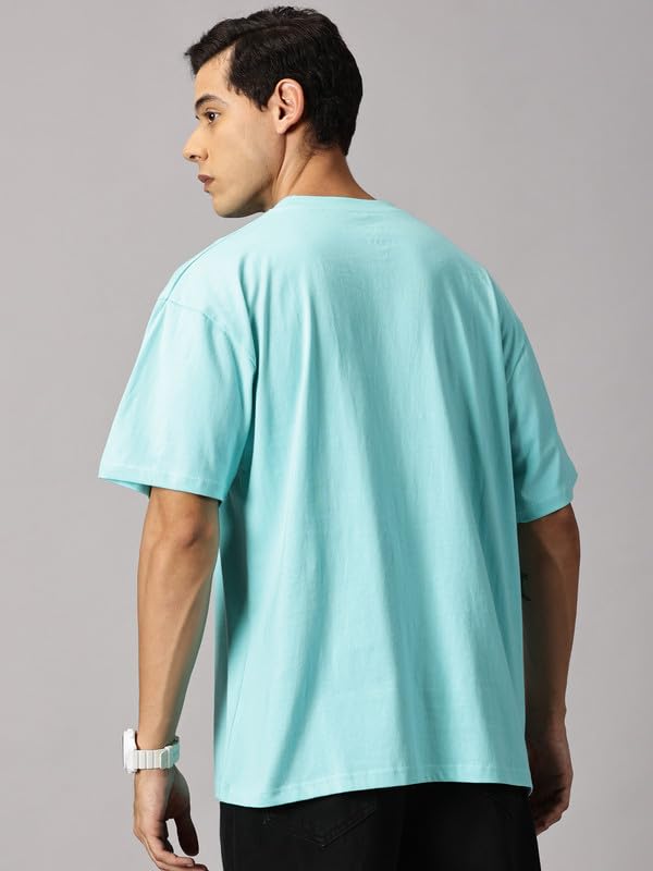 Angar Men ANGAR Women's Cotton Drop Shoulder Half Sleeves Oversized Fit T-Shirt ...