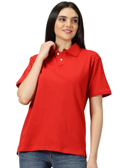 Women's Solid Pattern Polo T-Shirt