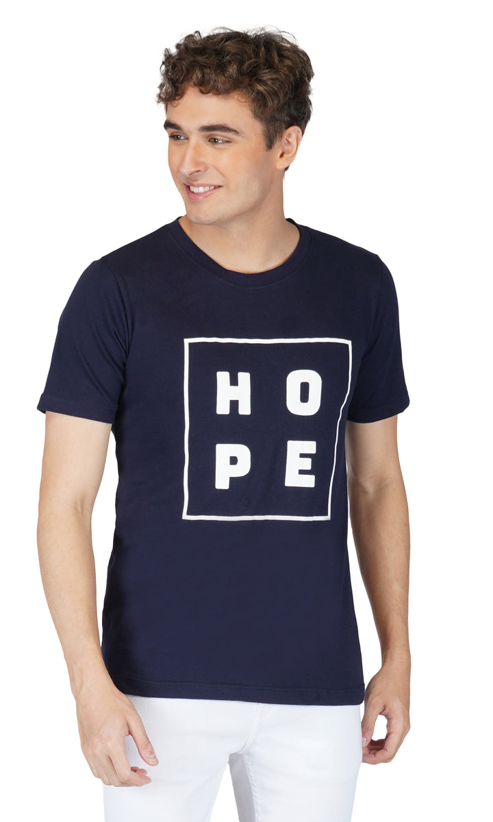 H O P E Round Neck Regular Fit T-Shirt