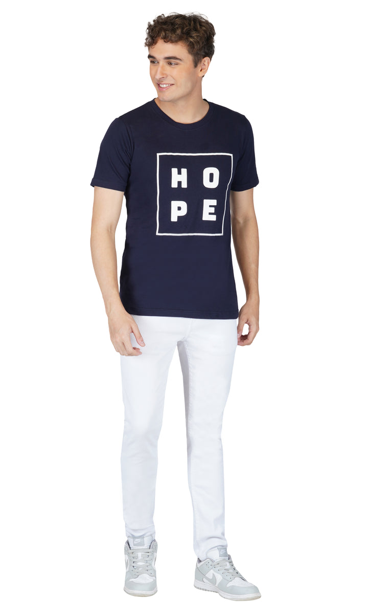 H O P E Round Neck Regular Fit T-Shirt