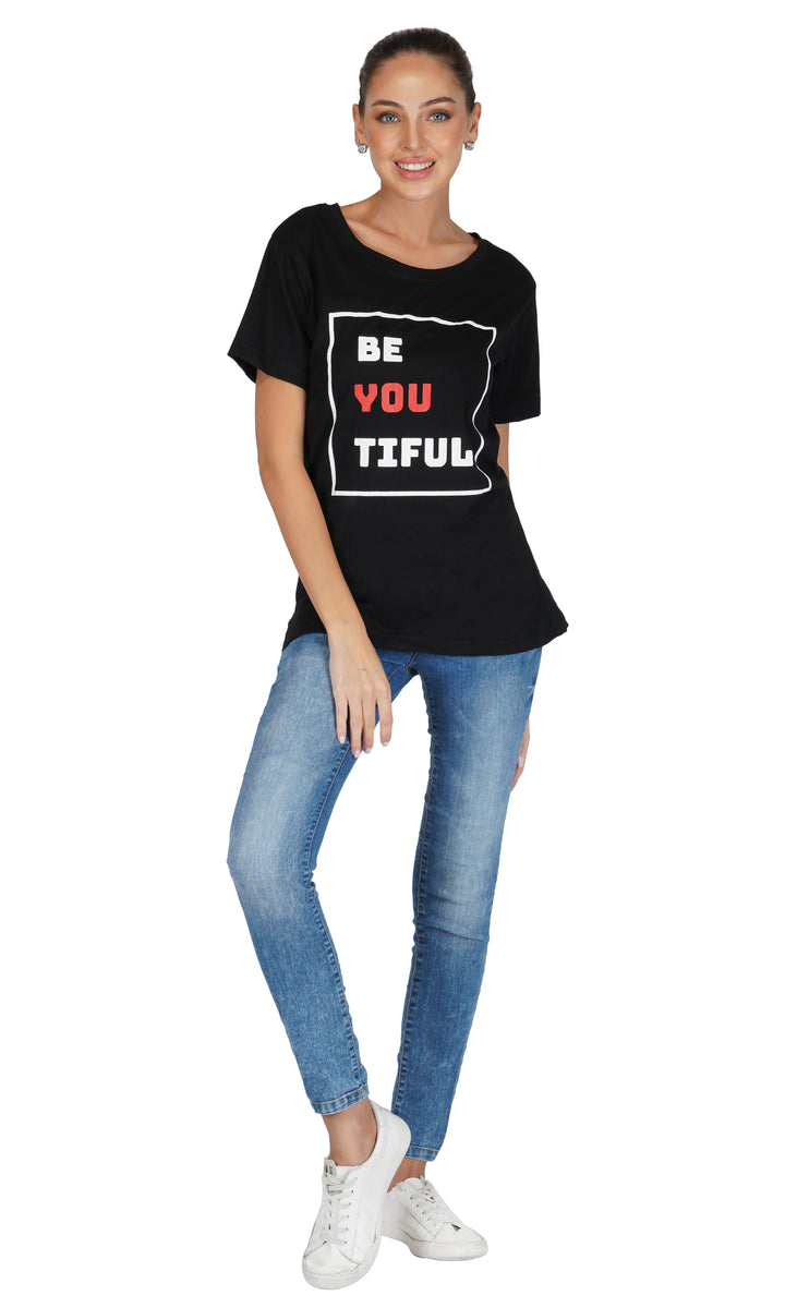 Be You Tiful Round Neck Regular Fit T-Shirt