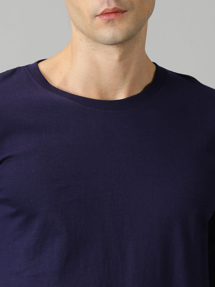 men's navy blue crewneck full sleeve