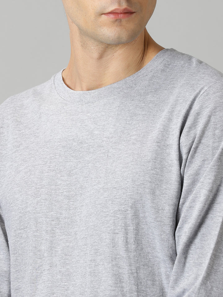 men's ash grey crewneck full sleeve