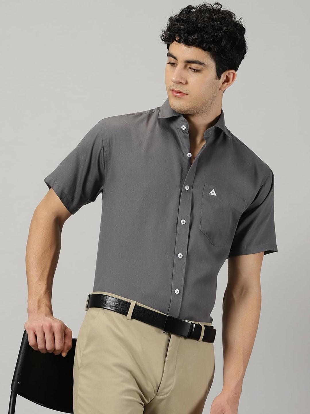 Men's Half Sleeves Shirt ( Ash Grey)