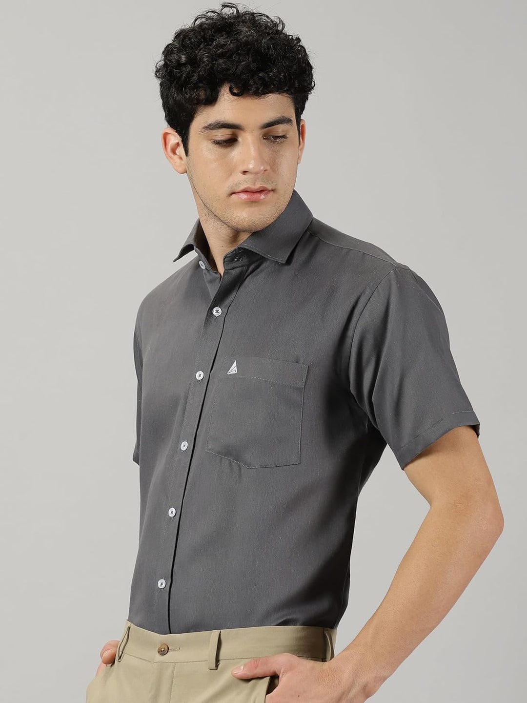 Men's Half Sleeves Shirt ( Charcoal grey)