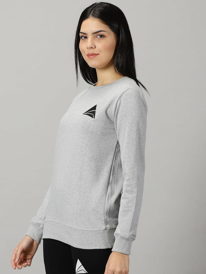 Women Cotton Round Neck Long Sleeve Sweatshirt