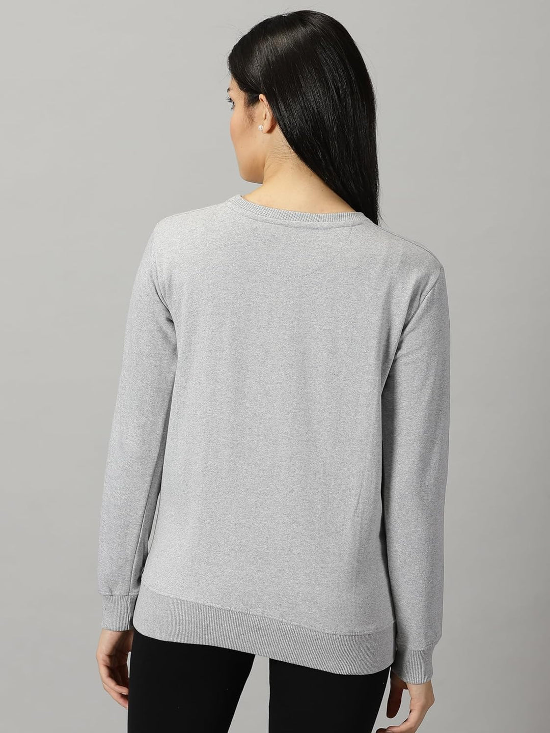 Women Cotton Round Neck Long Sleeve Sweatshirt