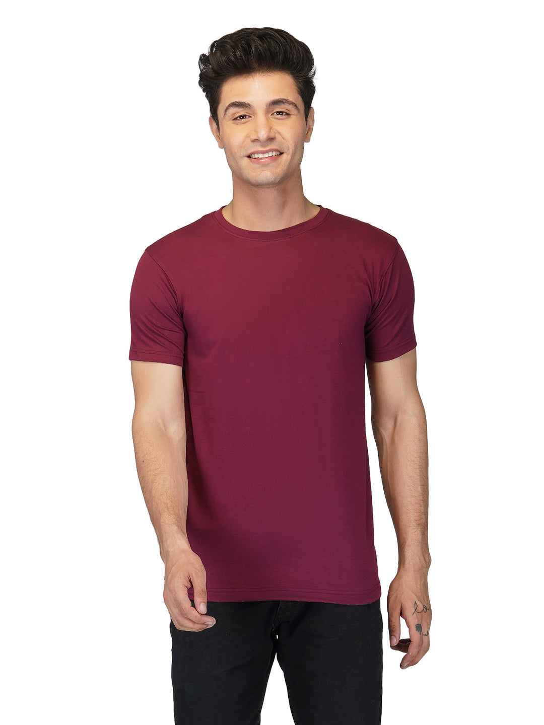 Men's Solid Plain Round Neck cotton  T-Shirt