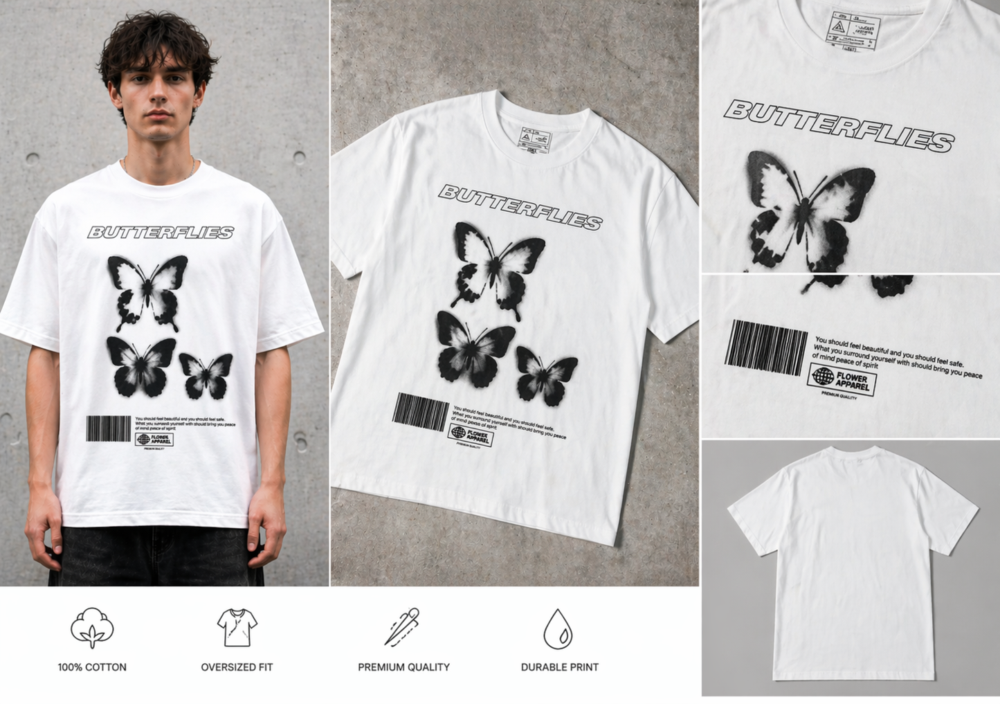 BUTTERFLIES OVERSIZED TEE
