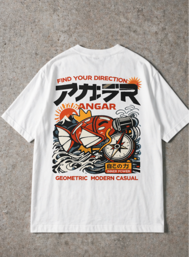 MODERN GEOMETRIC  KOI FISH & COMPASS TEE