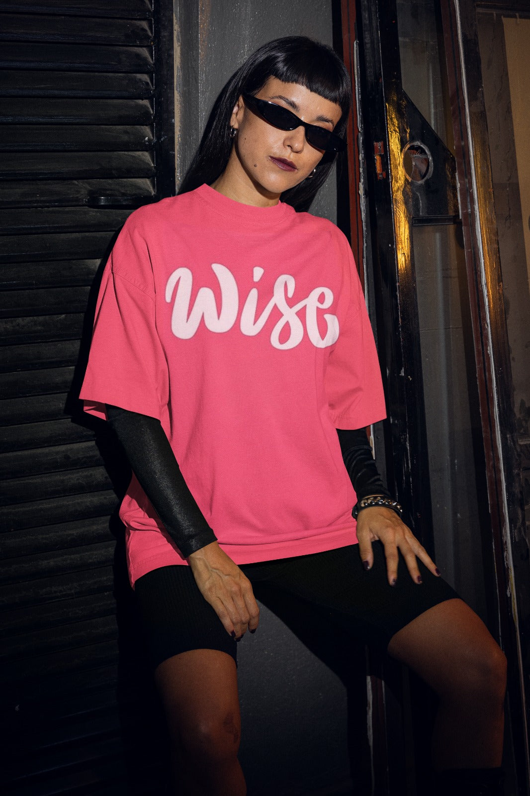 ANGAR Cotton Drop Shoulder WISE Half Sleeves Oversized Fit Printed T-Shirt for Women