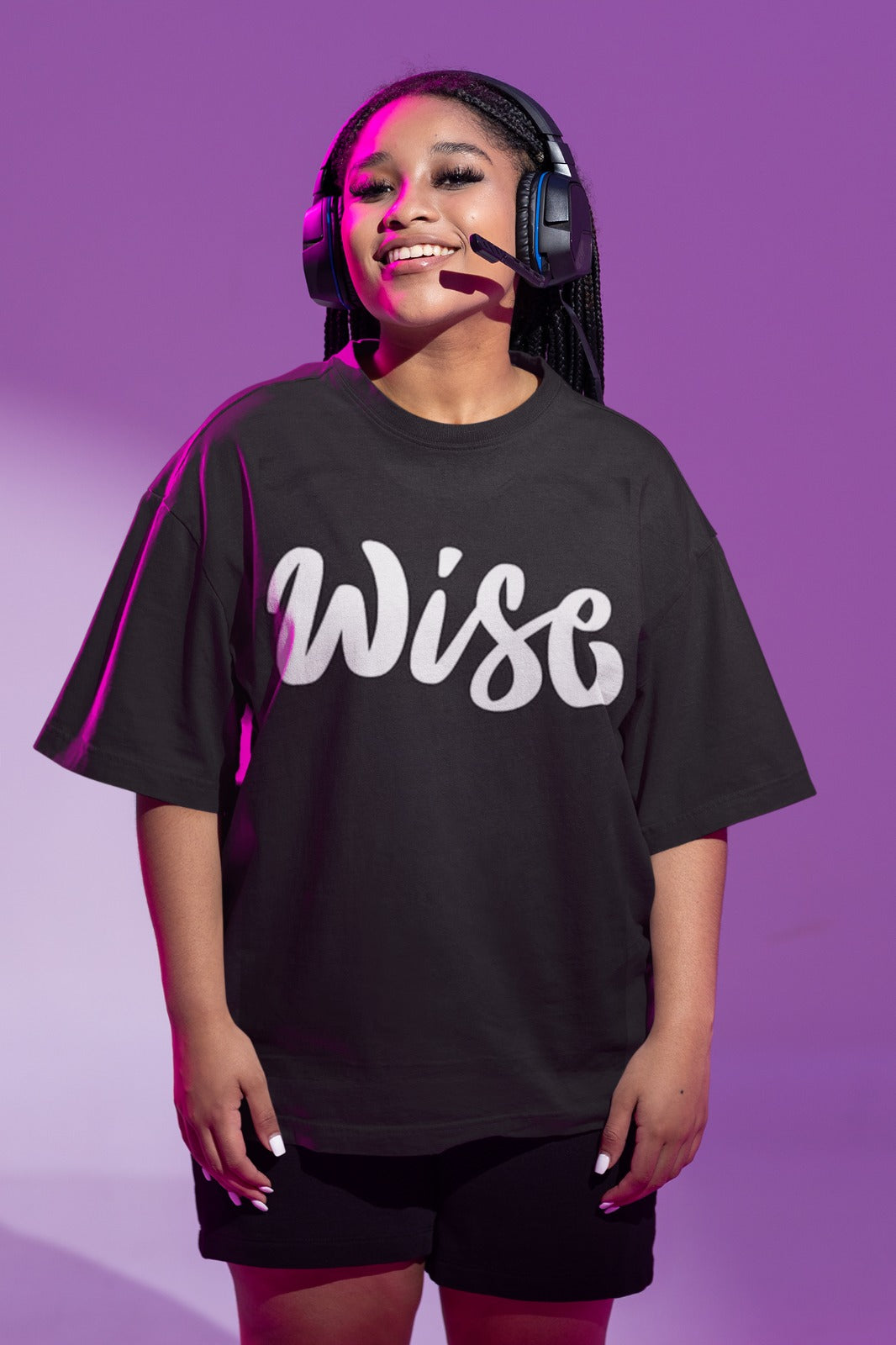 ANGAR Cotton Drop Shoulder WISE Half Sleeves Oversized Fit Printed T-Shirt for Women