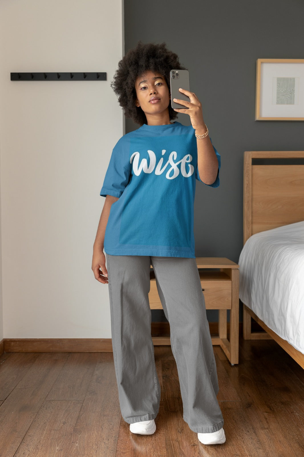 ANGAR Cotton Drop Shoulder WISE Half Sleeves Oversized Fit Printed T-Shirt for Women