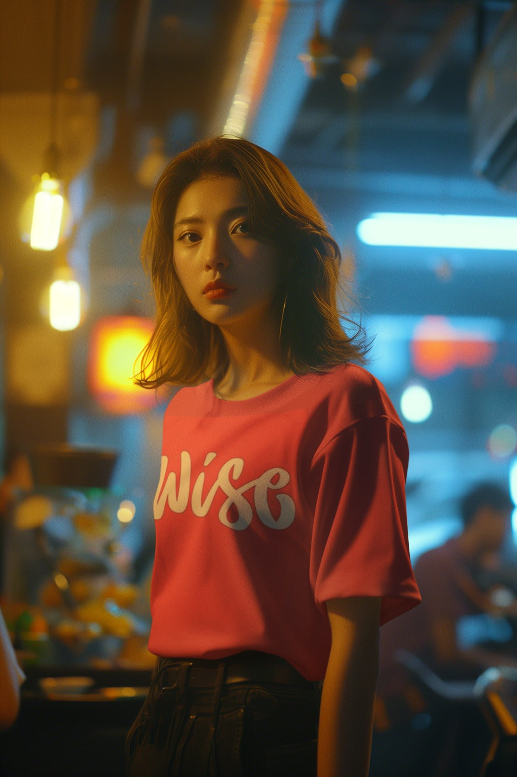 ANGAR Cotton Drop Shoulder WISE Half Sleeves Oversized Fit Printed T-Shirt for Women