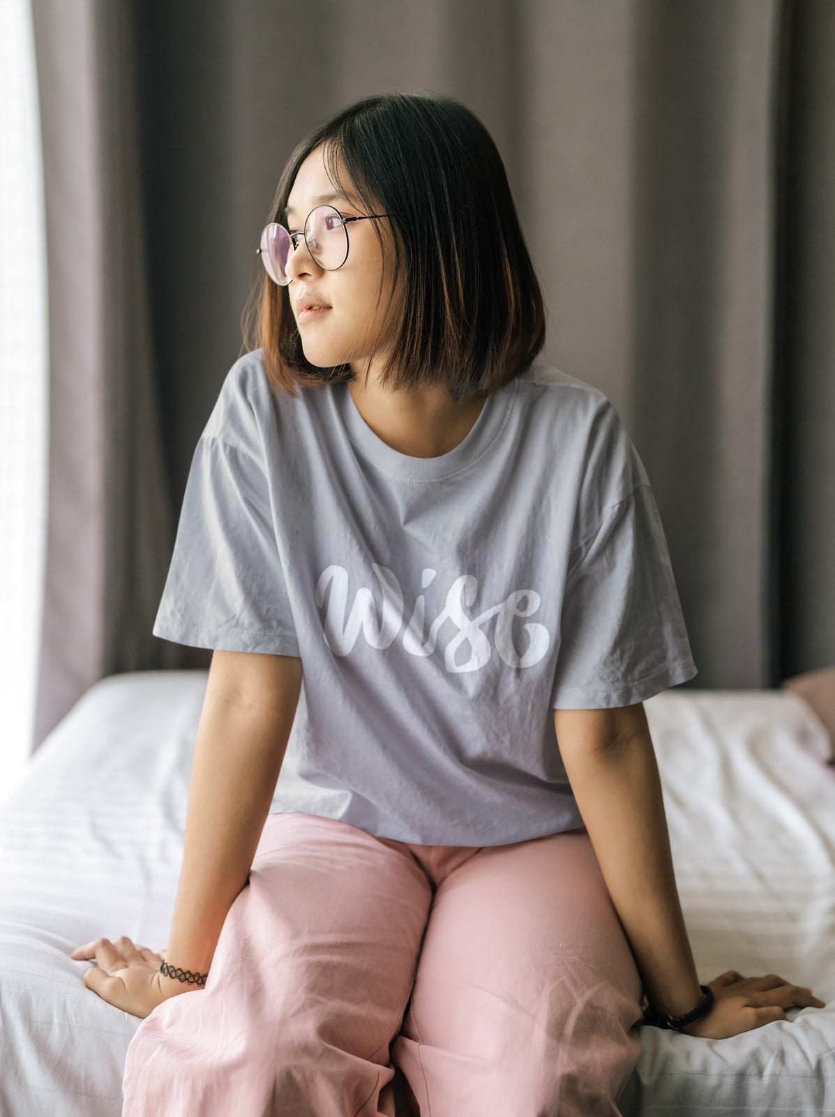 ANGAR Cotton Drop Shoulder WISE Half Sleeves Oversized Fit Printed T-Shirt for Women