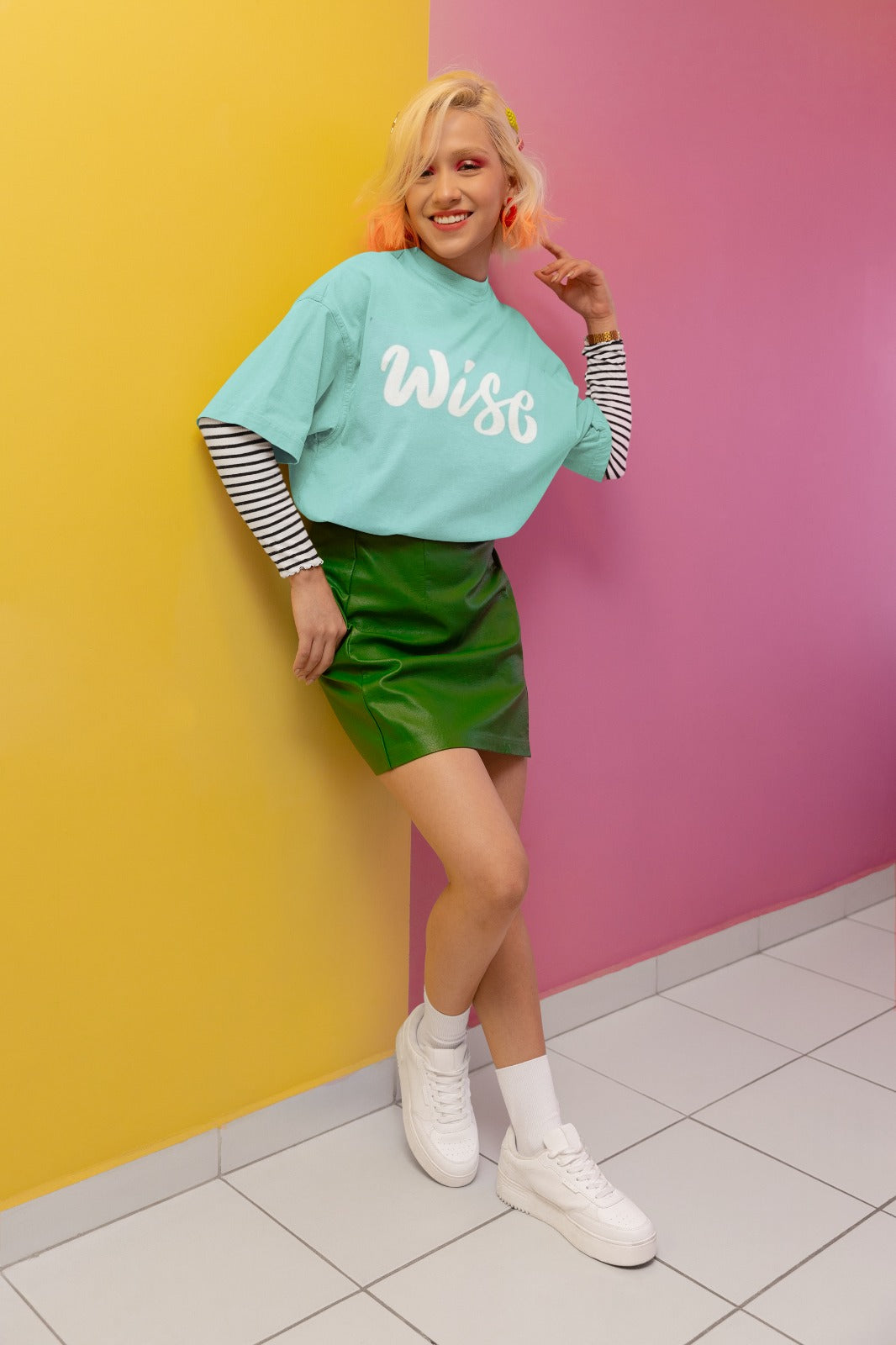 ANGAR Cotton Drop Shoulder WISE Half Sleeves Oversized Fit Printed T-Shirt for Women