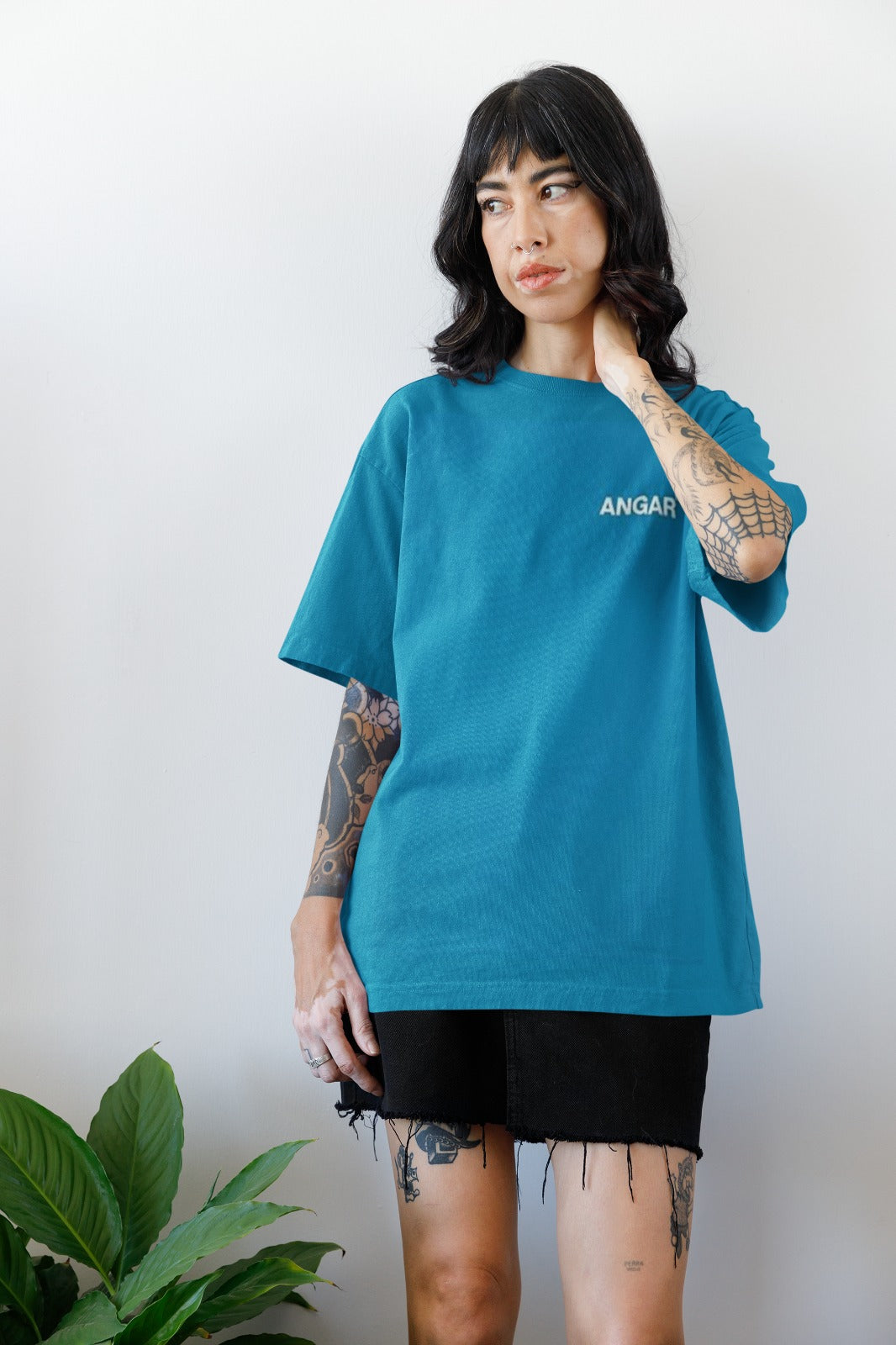 ANGAR TM  Cotton Drop Shoulder Half Sleeves Oversized Fit Printed T-Shirt for Women