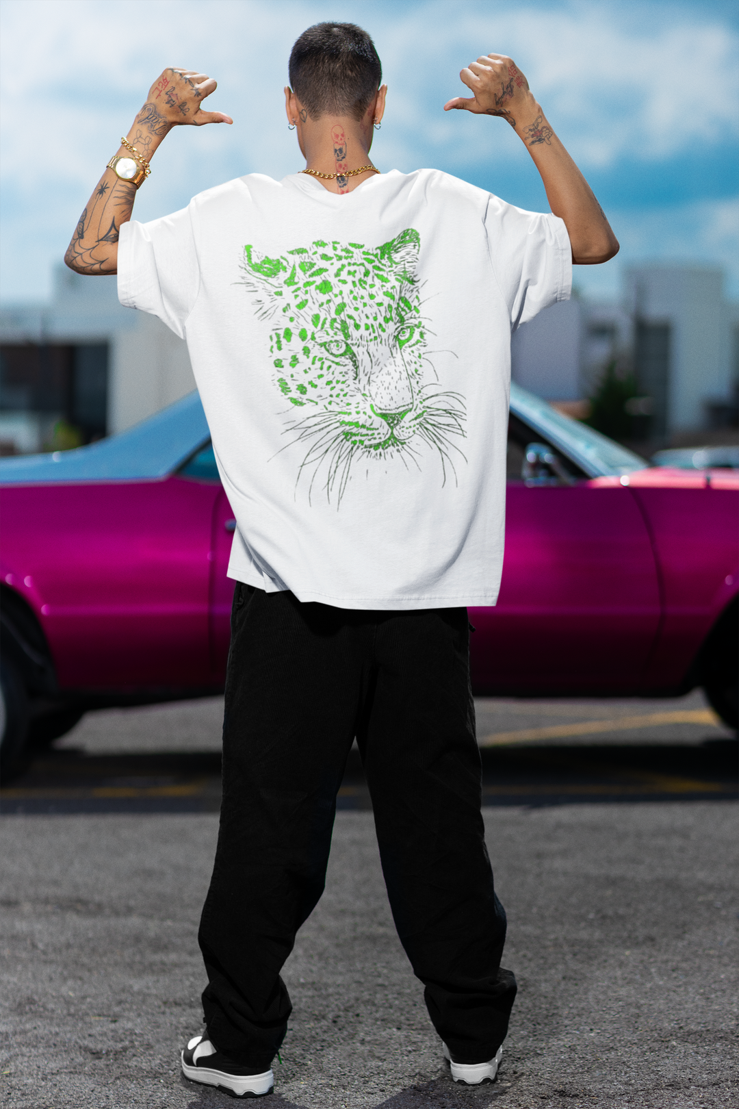 ANGAR Cotton Drop Shoulder "Fearless" Printed Oversized T-shirts For Men