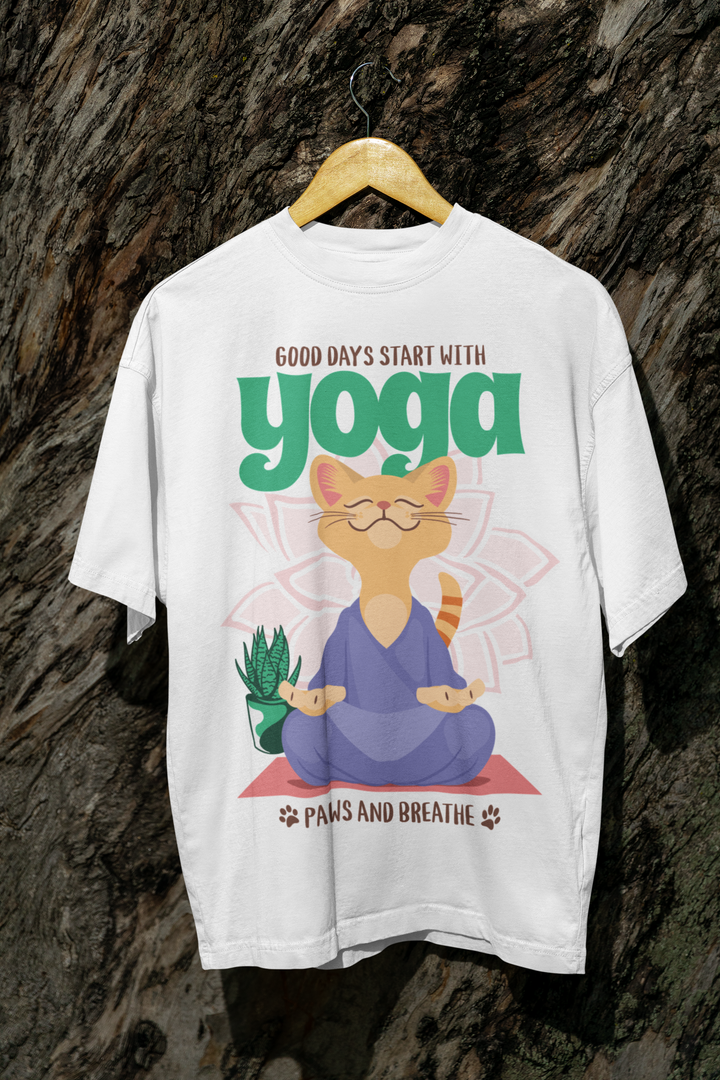 "YOGA" Quoted Oversized T-shirt For Women