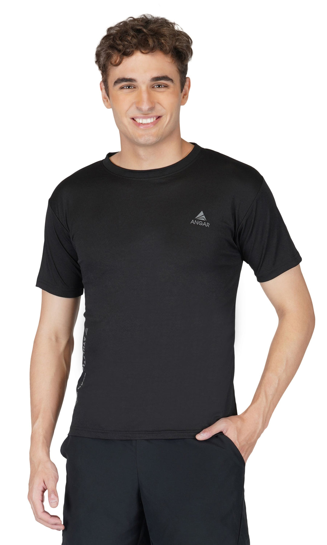 Black active tshirt for men