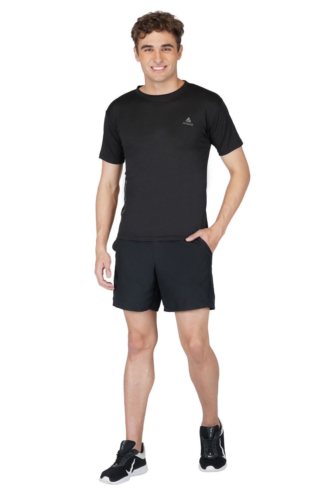 Black active tshirt for men