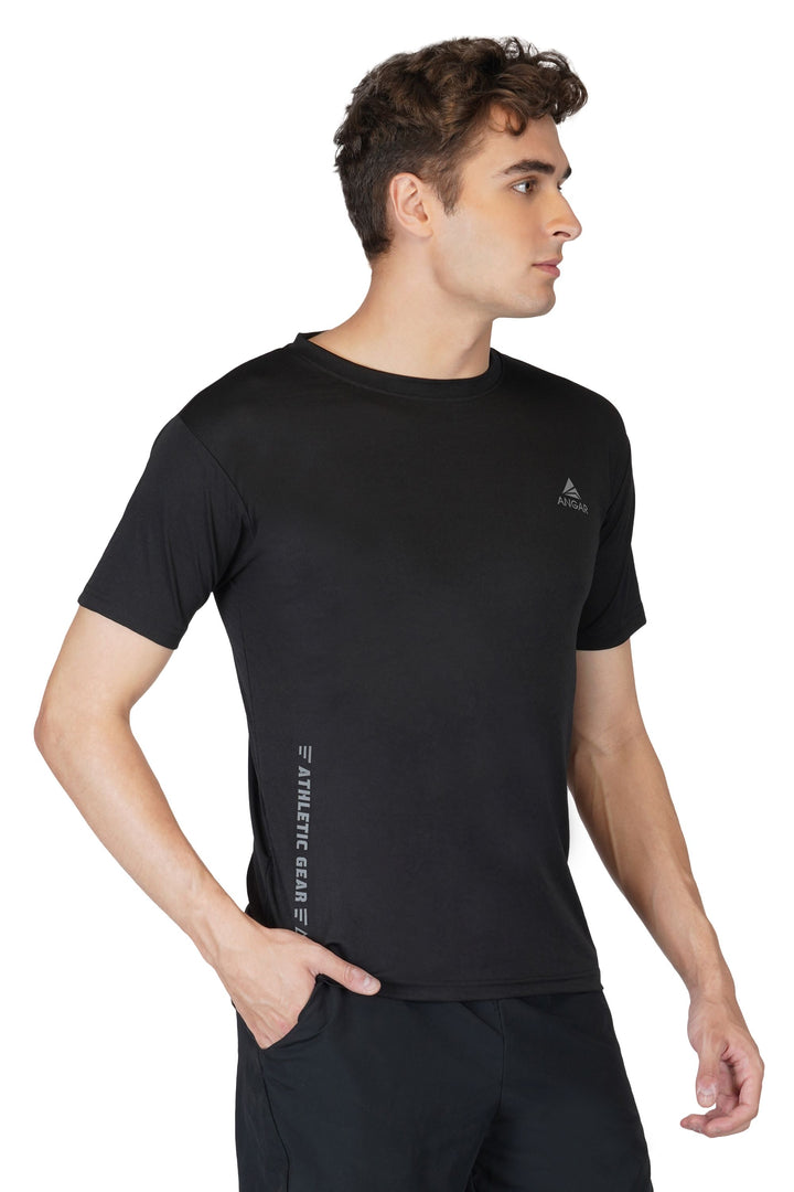 Black active tshirt for men