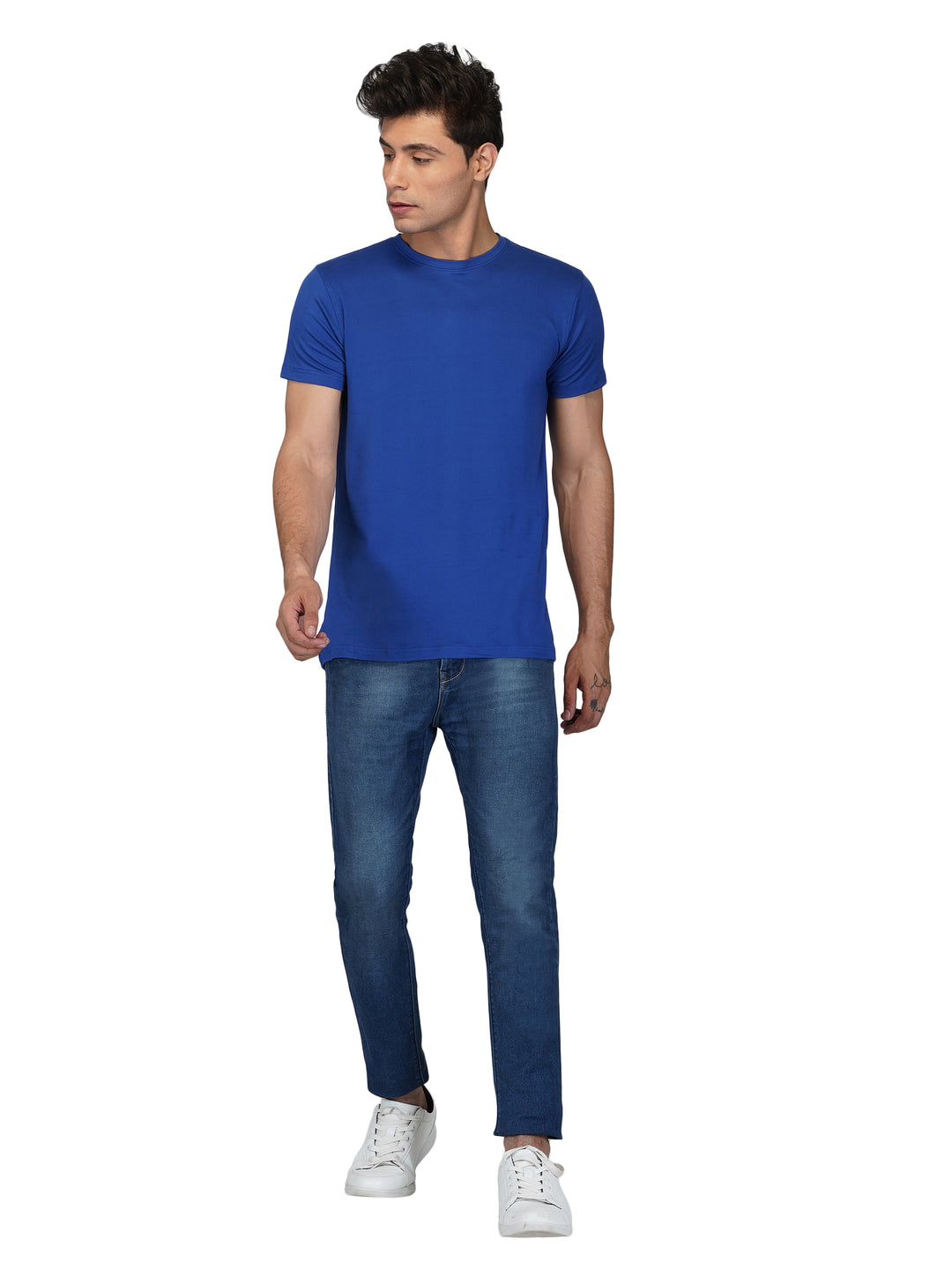 Best Men's Royal Blue Round-neck Plain T-shirt - Clothing Store Online