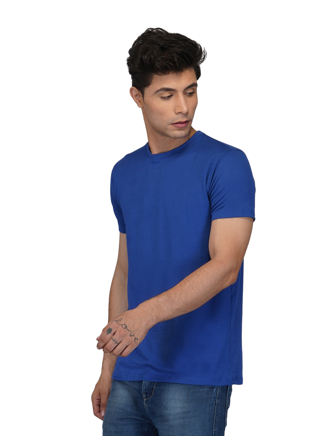 Best Men's Royal Blue Round-neck Plain T-shirt - Clothing Store Online