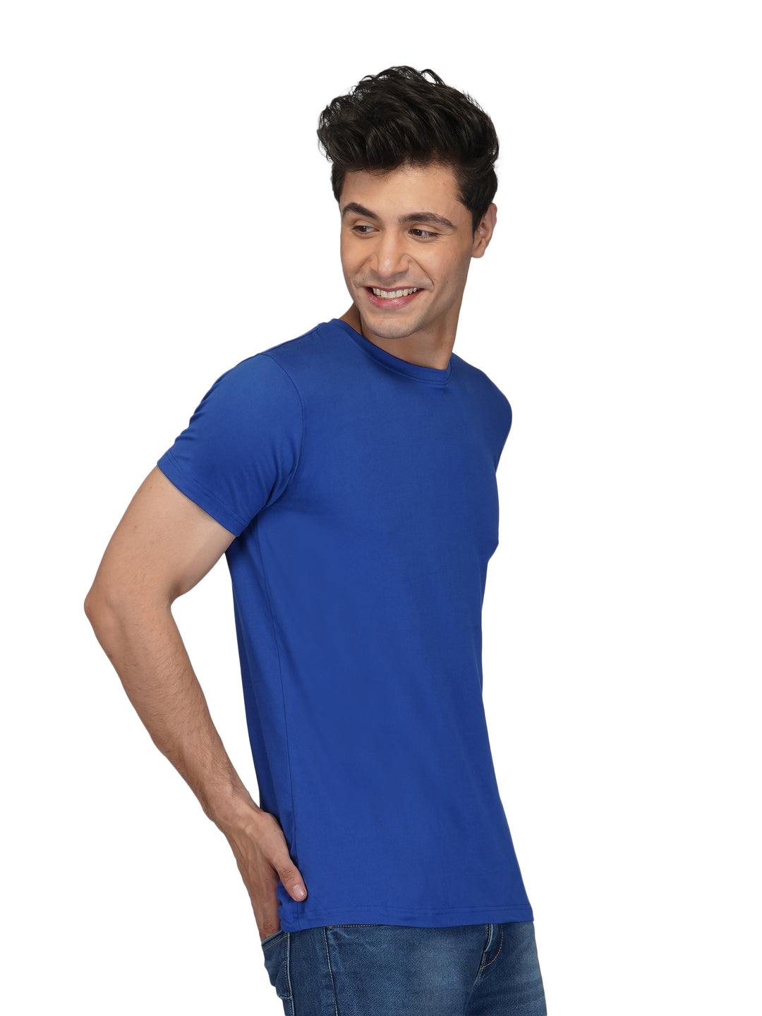 Best Men's Royal Blue Round-neck Plain T-shirt - Clothing Store Online