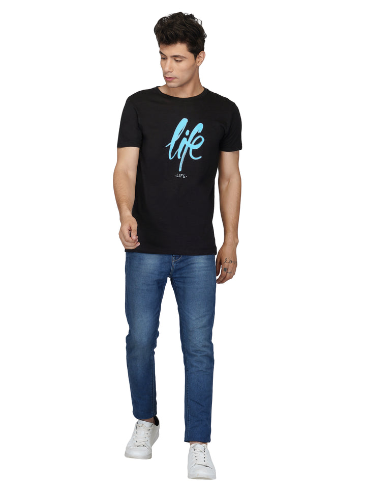 Buy Casual Roundneck Short Sleeve Printed T-shirt For Men's Online