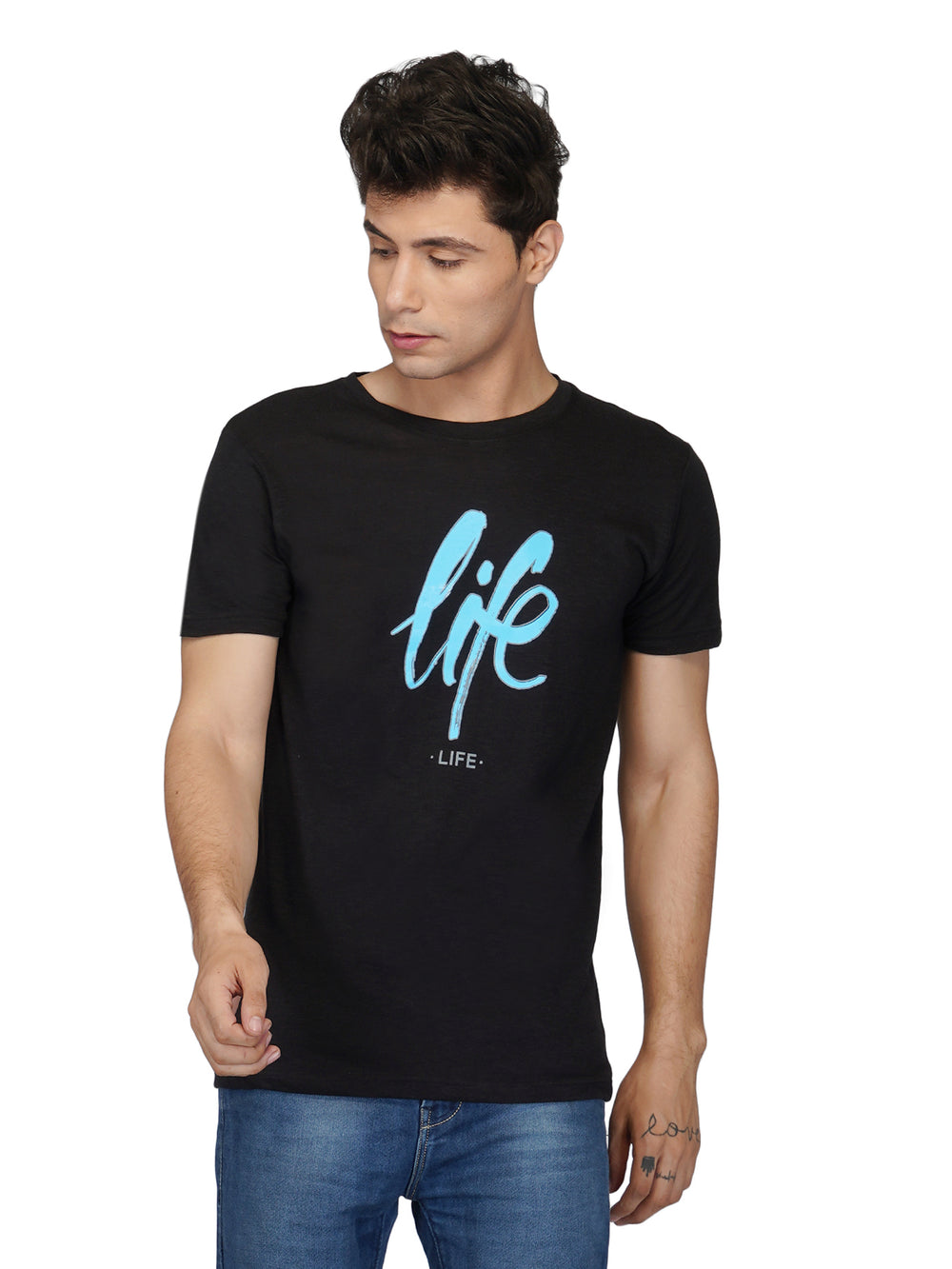 Buy Casual Roundneck Short Sleeve Printed T-shirt For Men's Online