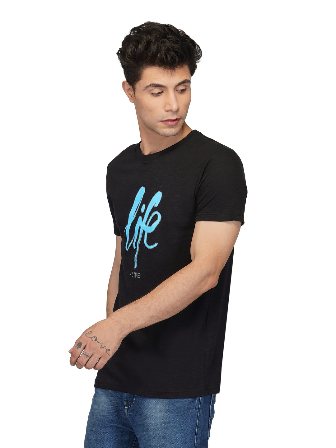 Buy Casual Roundneck Short Sleeve Printed T-shirt For Men's Online