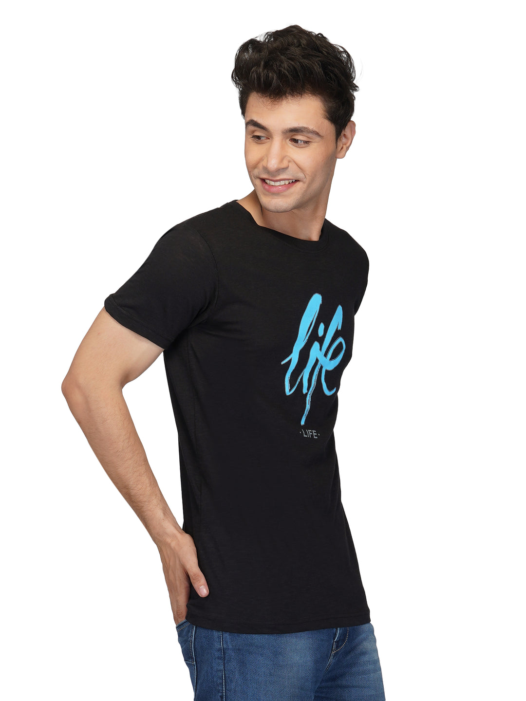 Buy Casual Roundneck Short Sleeve Printed T-shirt For Men's Online