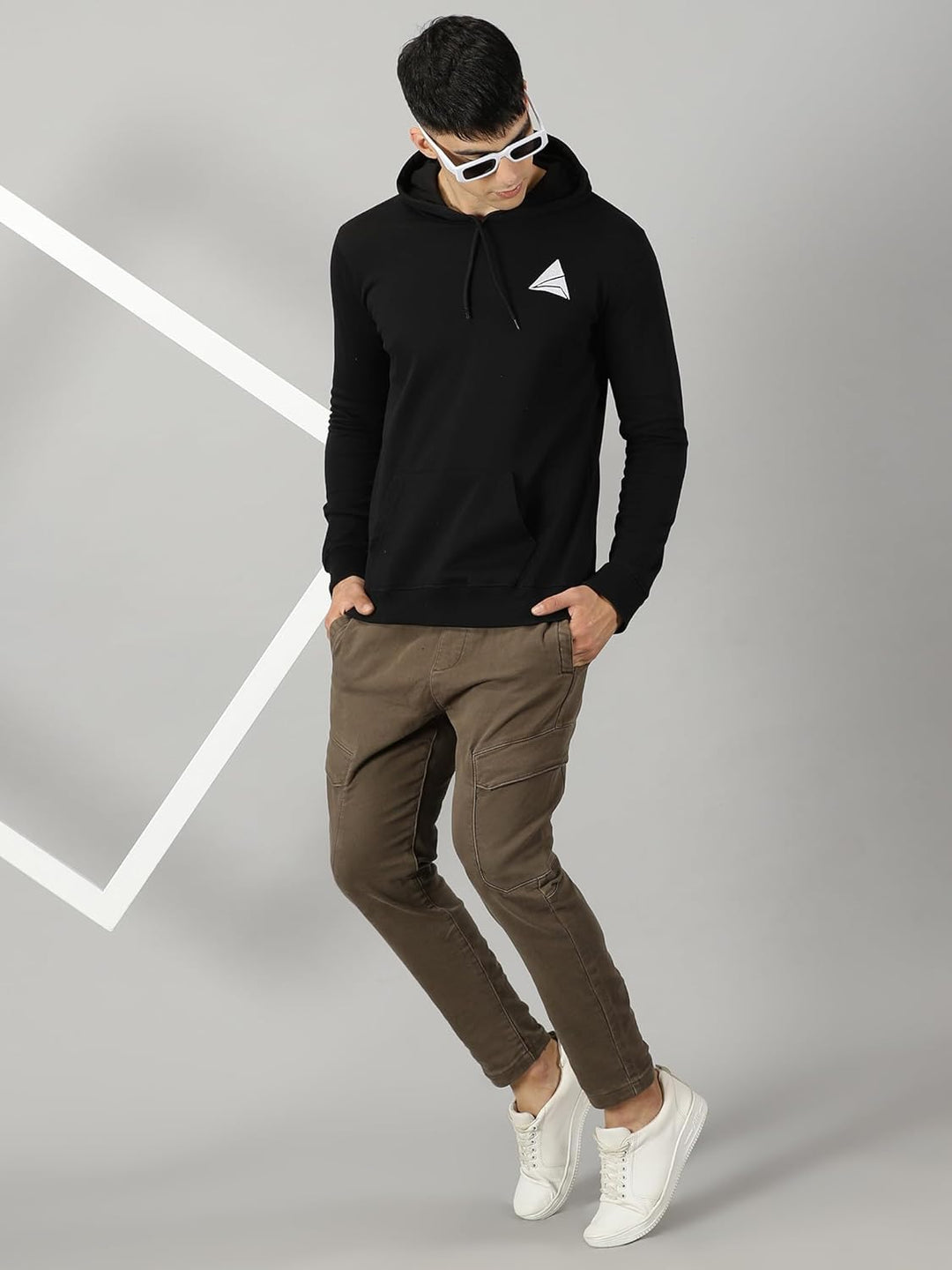 Men's Logo Hoodies Casual Long Sleeve Sweatshirt with Pocket Gym Hooded